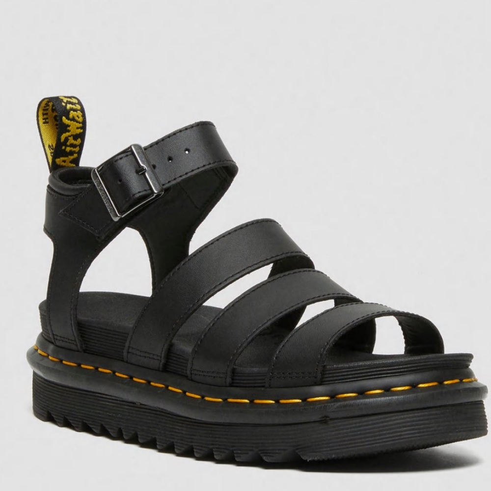 Dr. Martens BLAIRE HYDRO LEATHER STRAP SANDALS SIZE US 6 BLACK